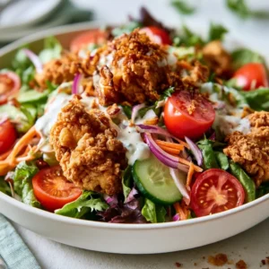 Crispy Southern Fried Chicken Salad For Summer Dinner