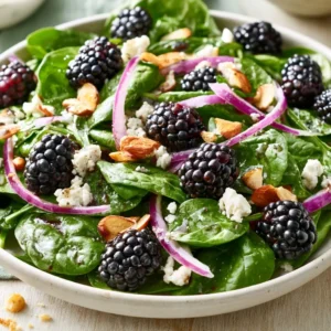 Fresh Blackberry Spinach Salad For Easy Summer Side Dish