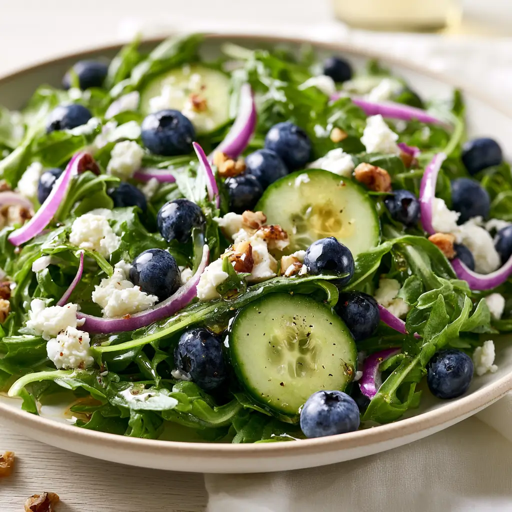 Fresh Blueberry Feta Arugula Salad For Summer Lunch