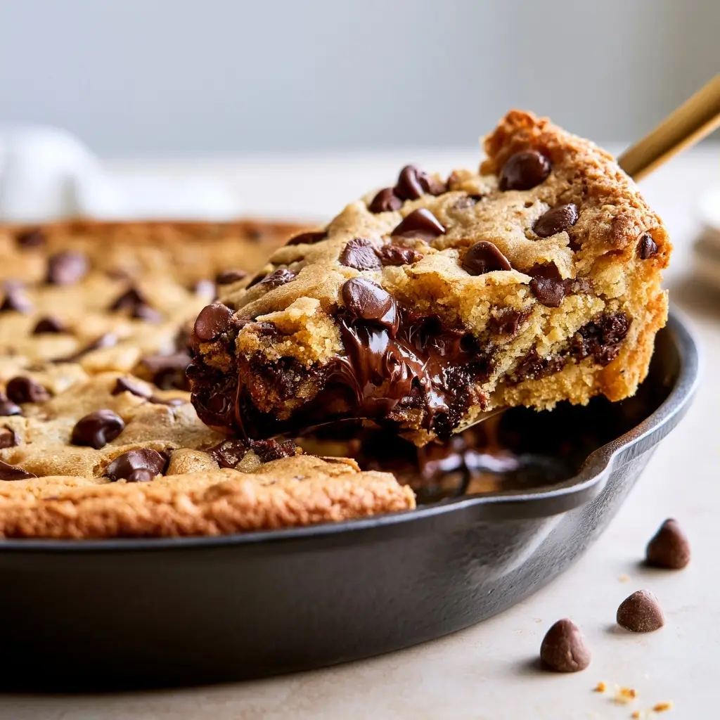 Old Fashioned Homemade Chocolate Chip Skillet Cookie