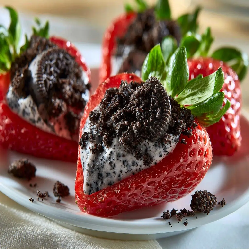 Oreo Truffle Stuffed Strawberries