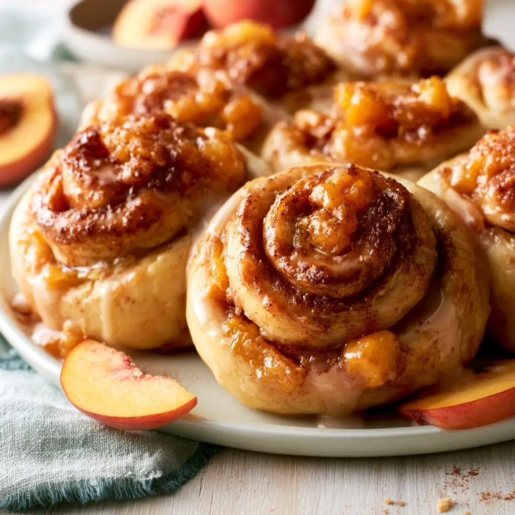 Peach Cobbler Cinnamon Rolls