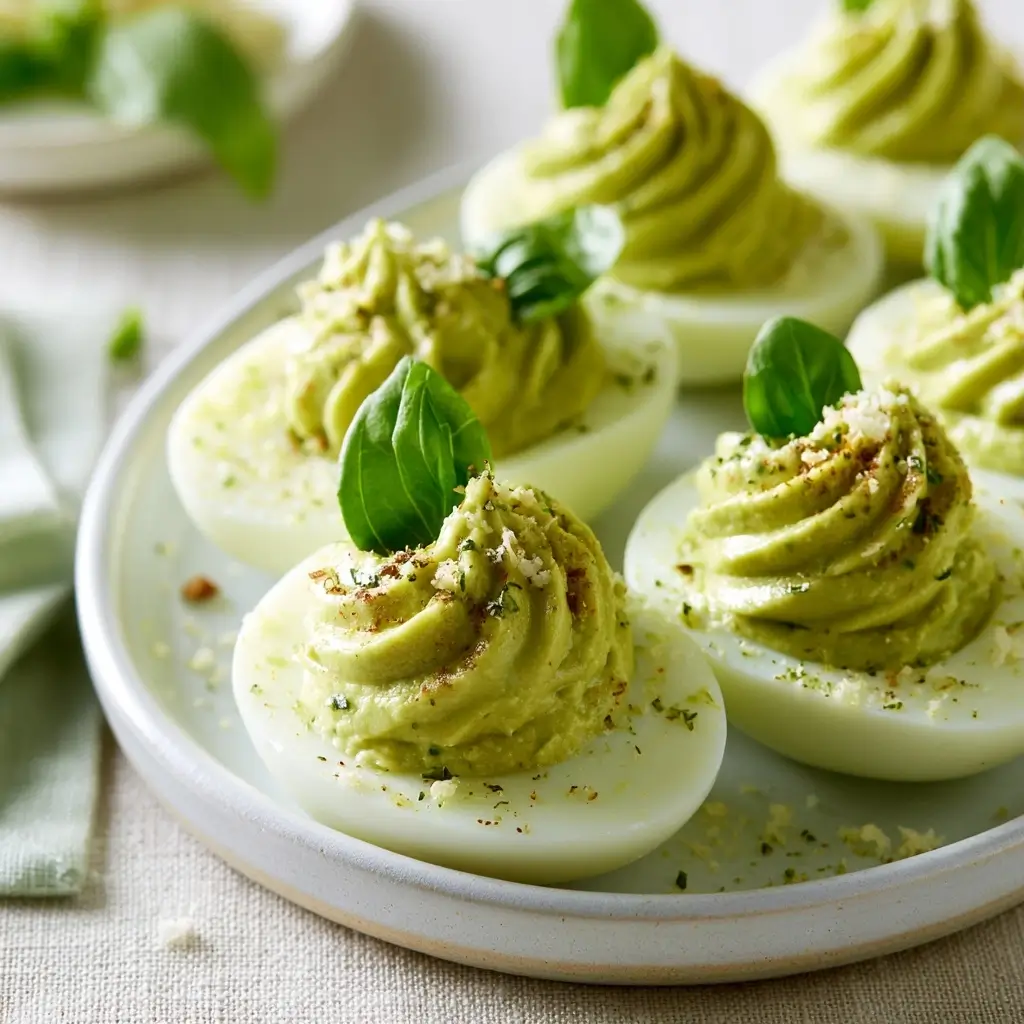 Pesto Deviled Eggs For Elegant Appetizer Spreads