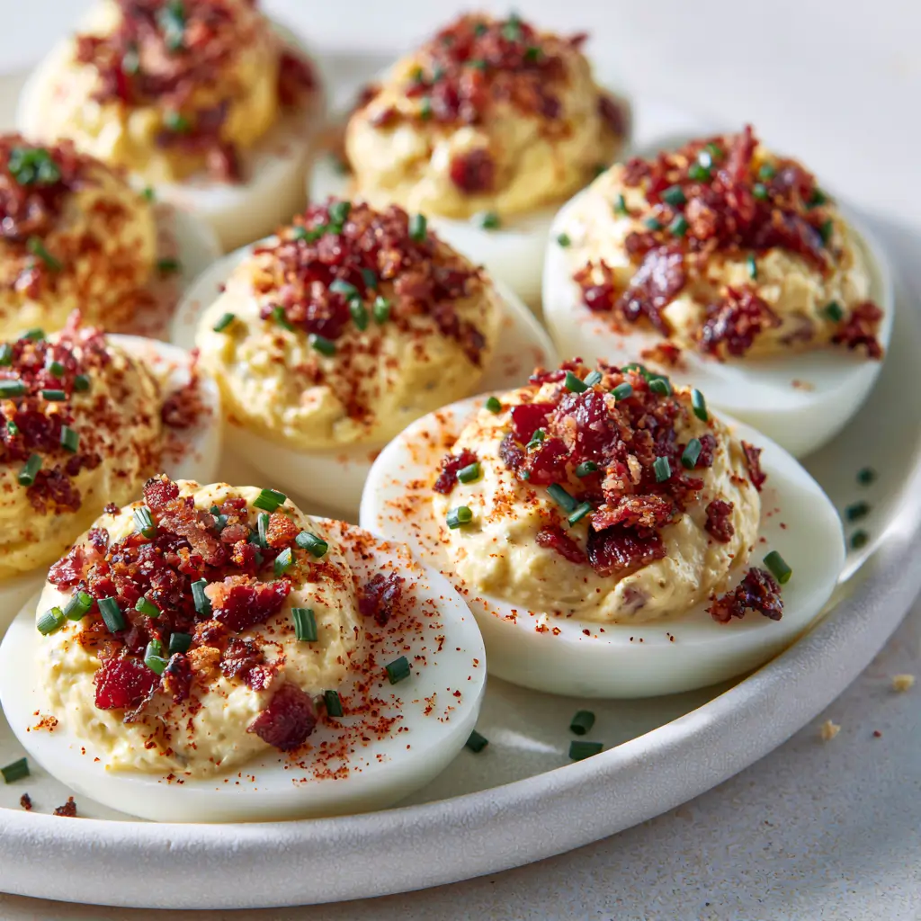 Smoky Bacon Ranch Deviled Eggs For Easy Party Appetizers