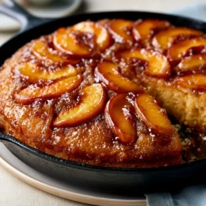 Southern Style Skillet Peach Upside Down Cake