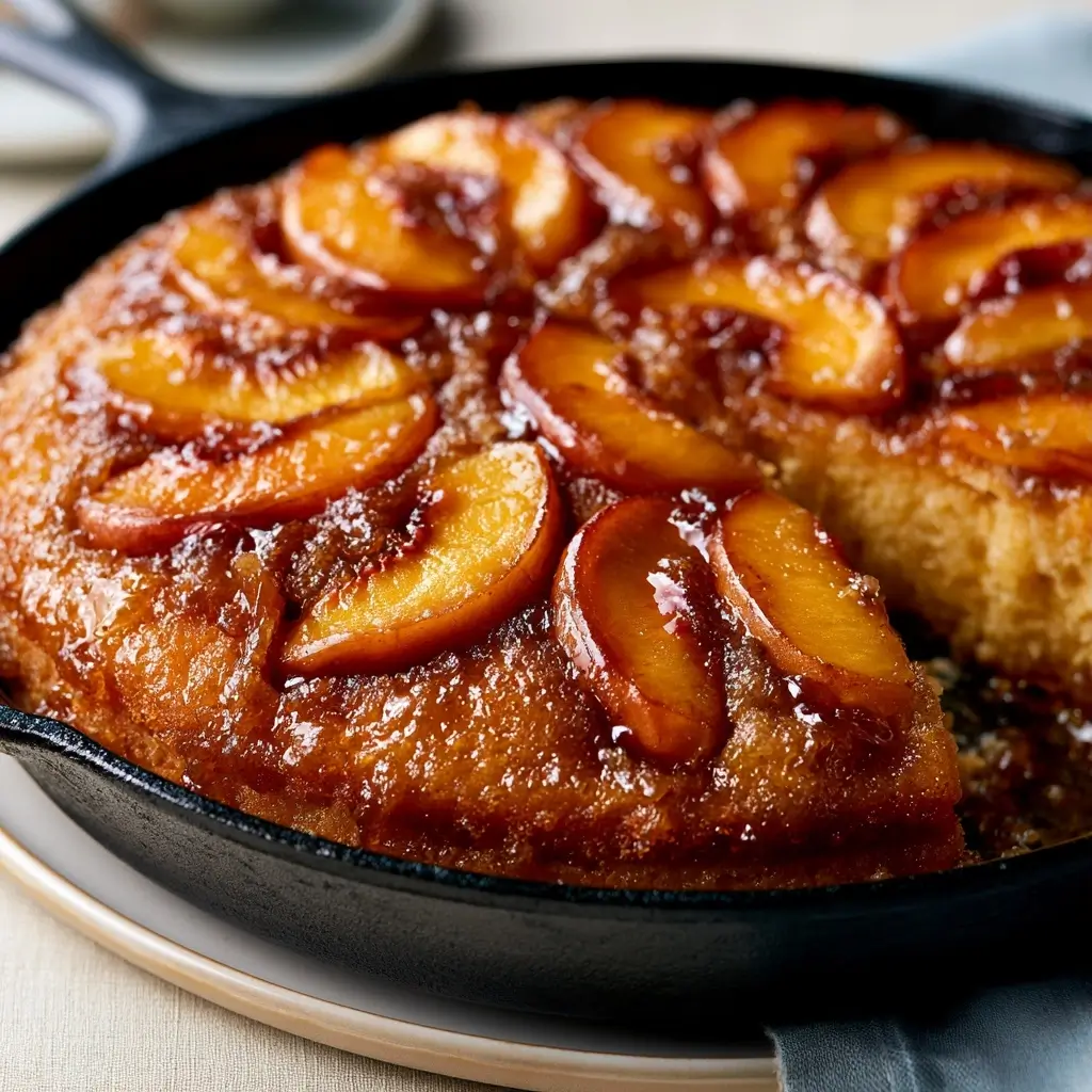 Southern Style Skillet Peach Upside Down Cake