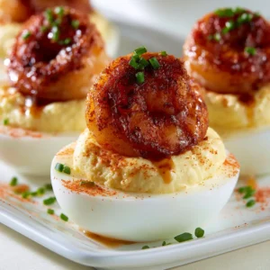 Spicy Cajun Shrimp Deviled Eggs Crowd Pleasing Appetizer