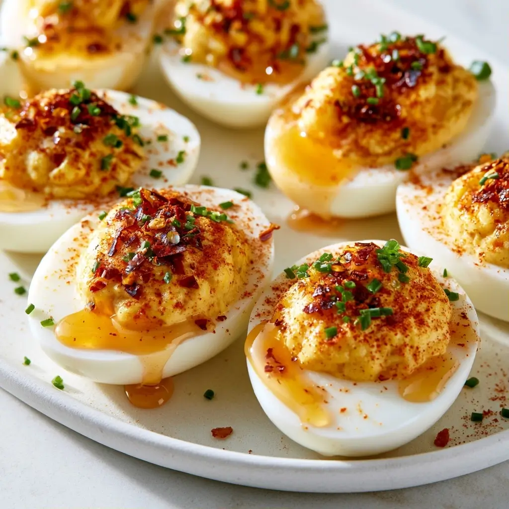 Spicy Hot Honey Deviled Eggs For Crowd Pleasing Parties