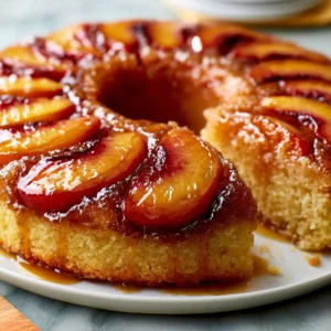 Upside Down Peach Cake
