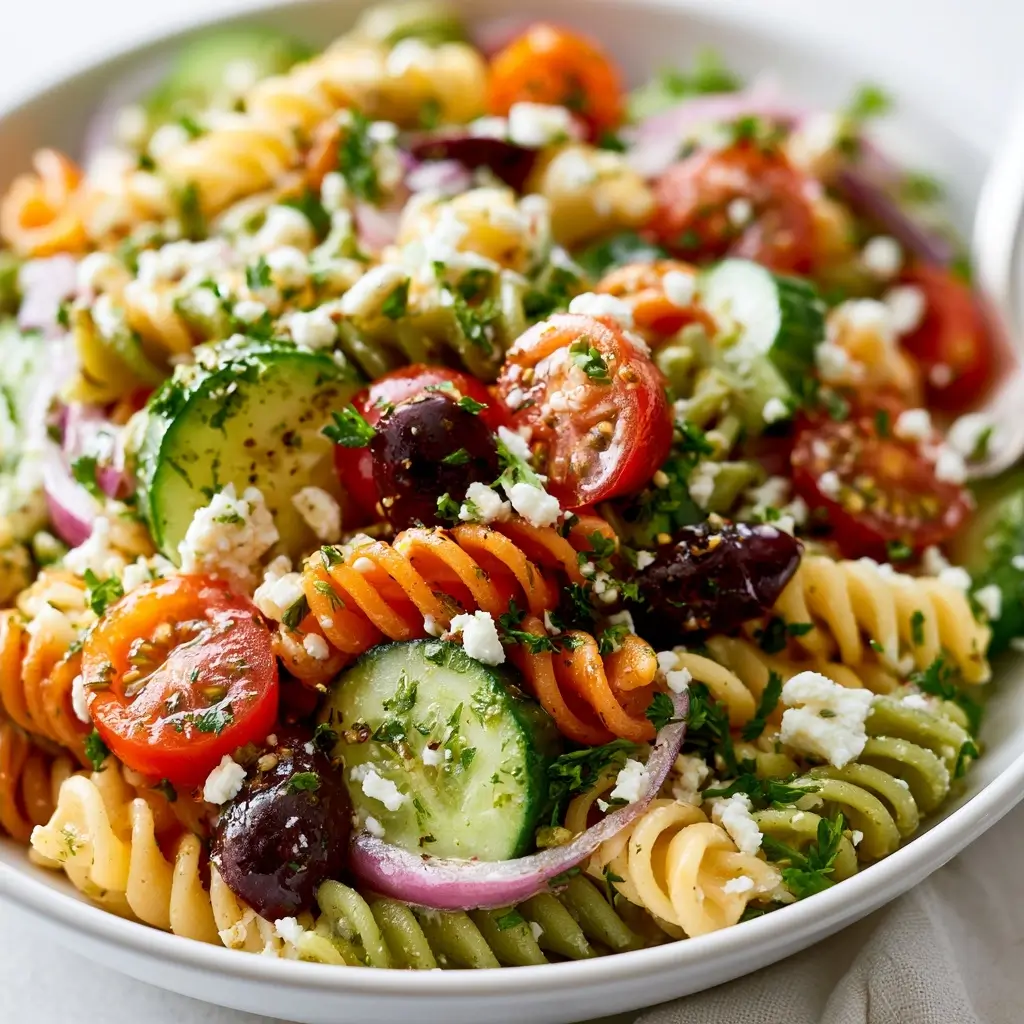 Healthy Greek Pasta Salad For Busy Lunches