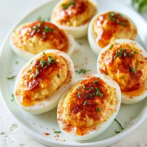 Honey Sriracha Deviled Eggs For Labor Day Platters
