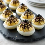 Spooky Spiderweb Deviled Eggs