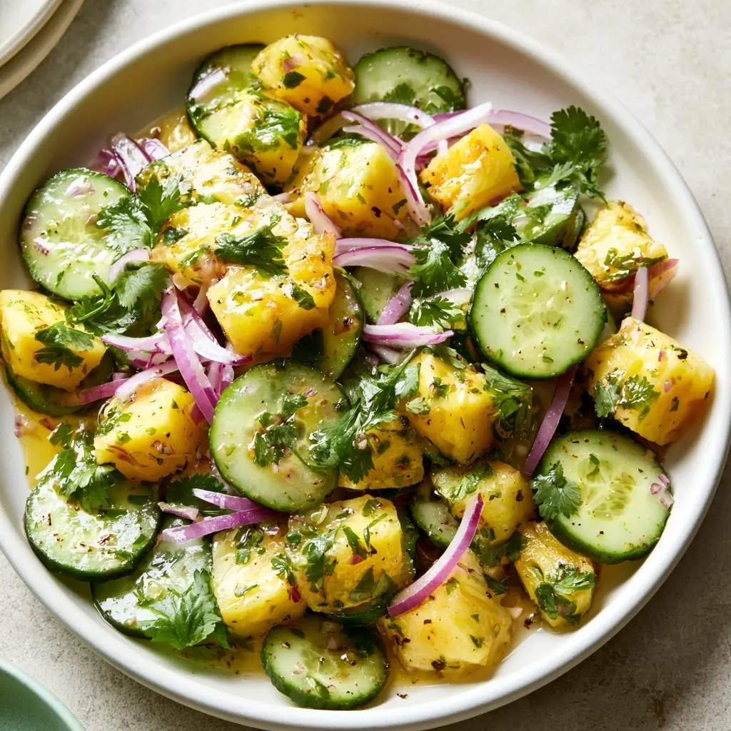 Sweet Pineapple Cucumber Salad For Summer Cookouts
