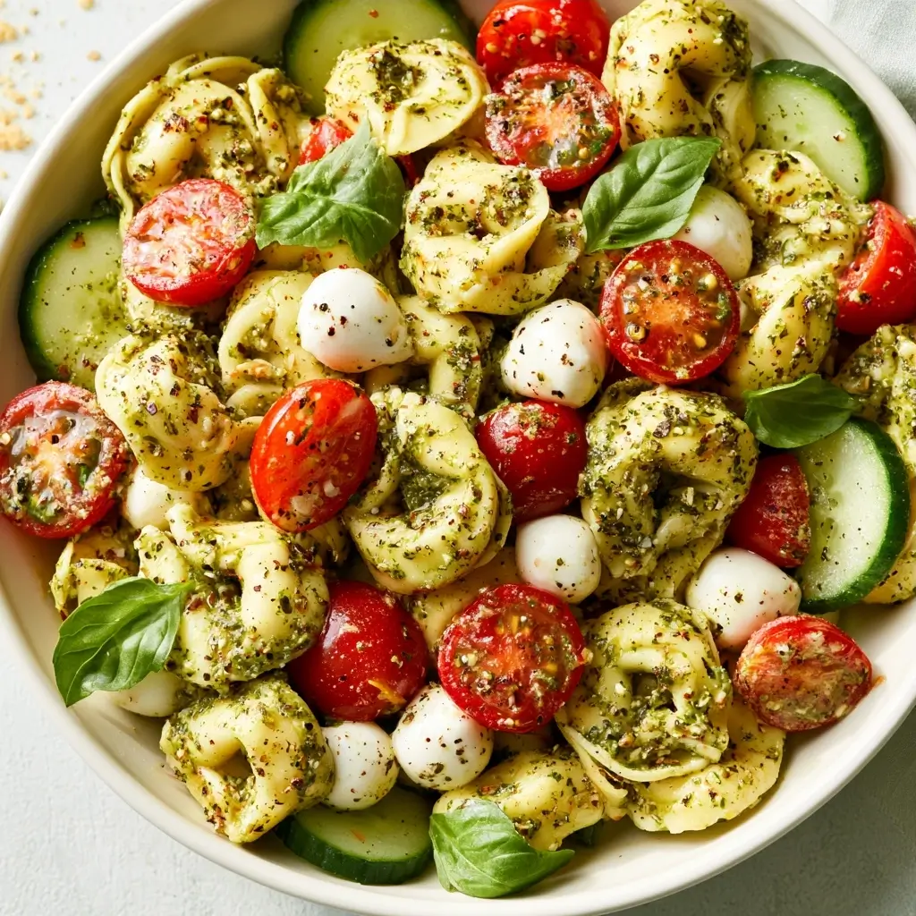 Tortellini Pesto Salad For Potluck Lunch Tables