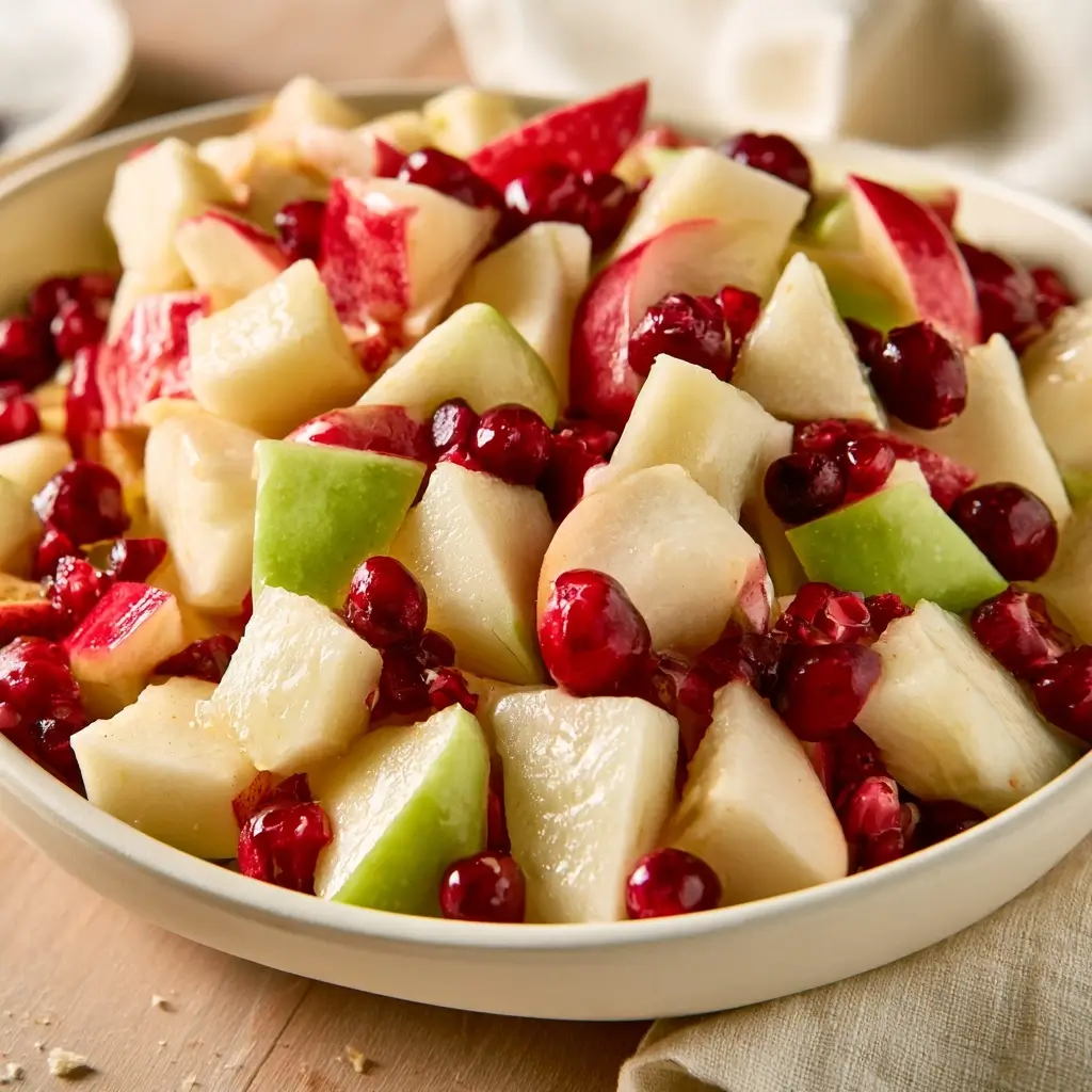 Apples & Pears Fall Fruit Salad With Cranberries