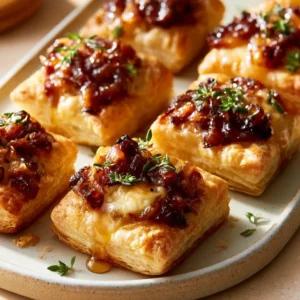 Caramelized Onion Gruyere Hot Honey Bites For Thanksgiving