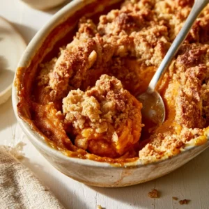 Crunchy Golden Pumpkin Pie Crisp With Cinnamon Streusel | Easy Fall Dessert