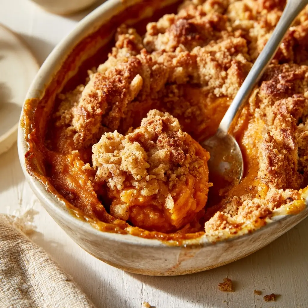 Crunchy Golden Pumpkin Pie Crisp With Cinnamon Streusel | Easy Fall Dessert