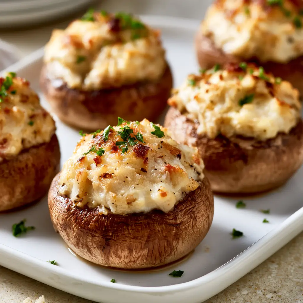 Irresistible Crab And Cream Cheese Stuffed Mushrooms For Thanksgiving