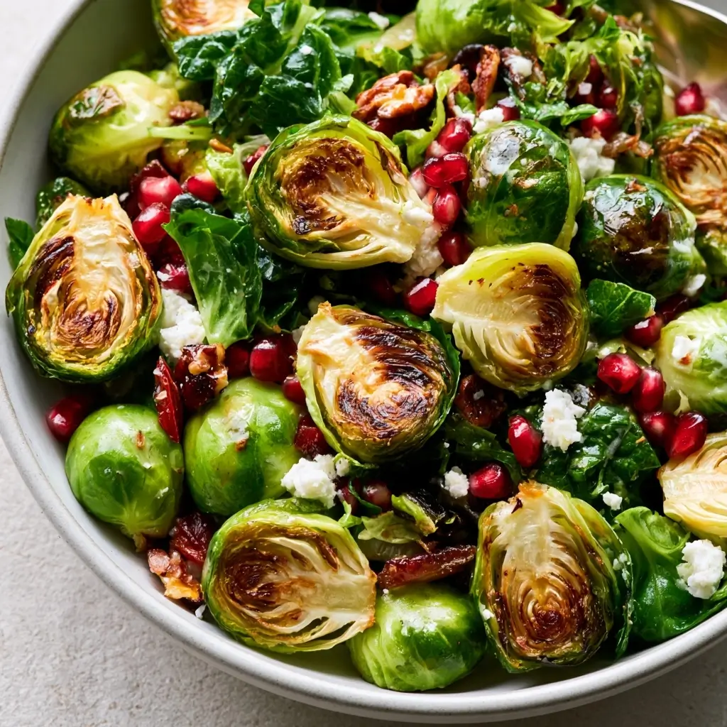 Roasted Brussels Sprouts Salad Perfect For Thanksgiving, Fall And Winter Holiday Gatherings