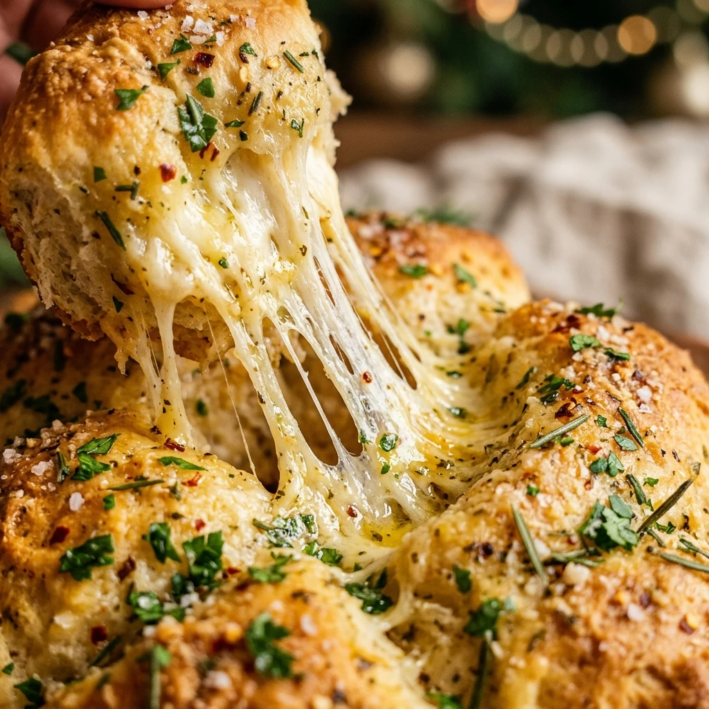 Cheesy Pull-Apart Christmas Tree Bread