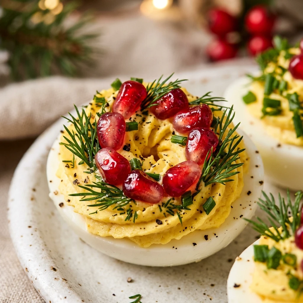 Christmas Wreath Deviled Eggs