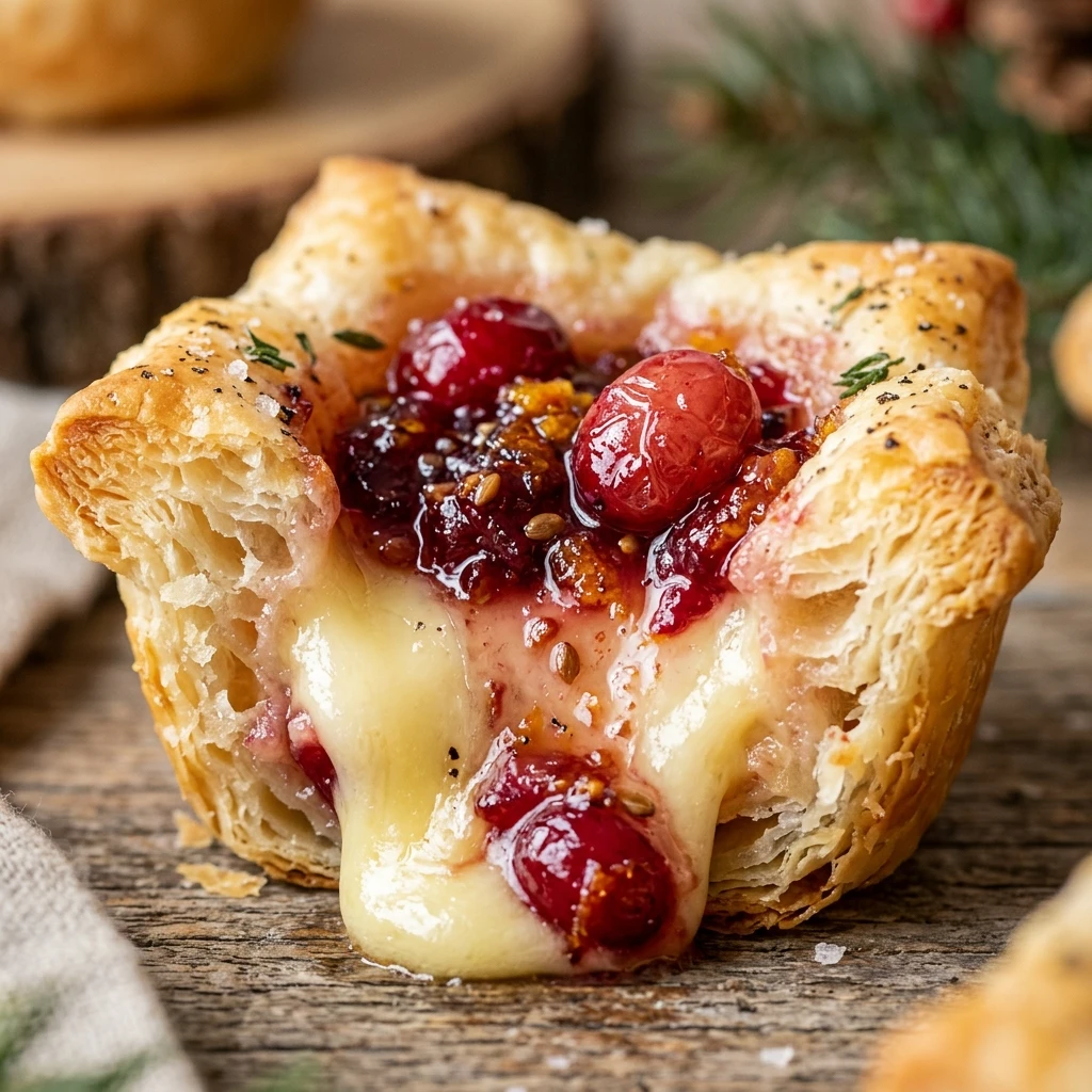 Cranberry-Brie Holiday Puff Pastry Bites