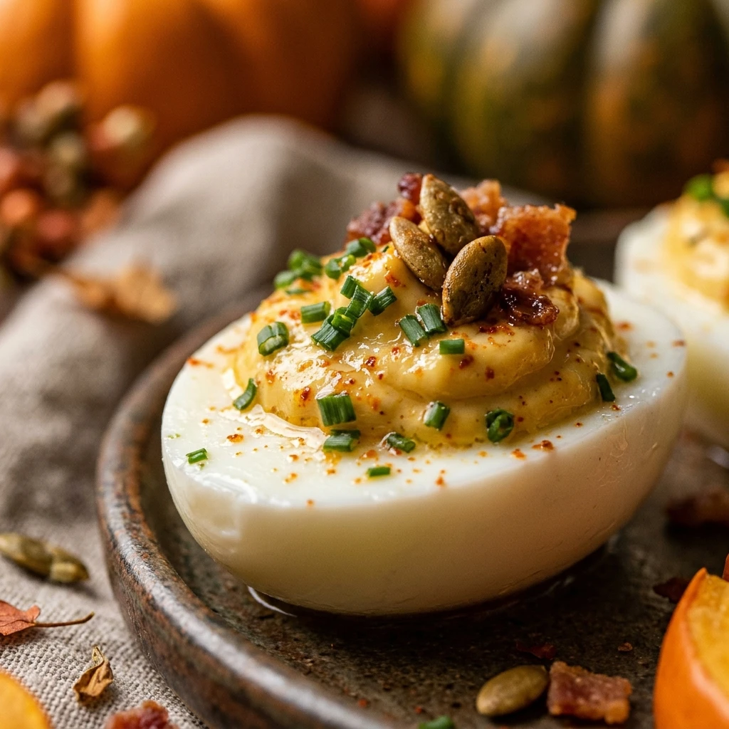 Fall-Themed Deviled Eggs