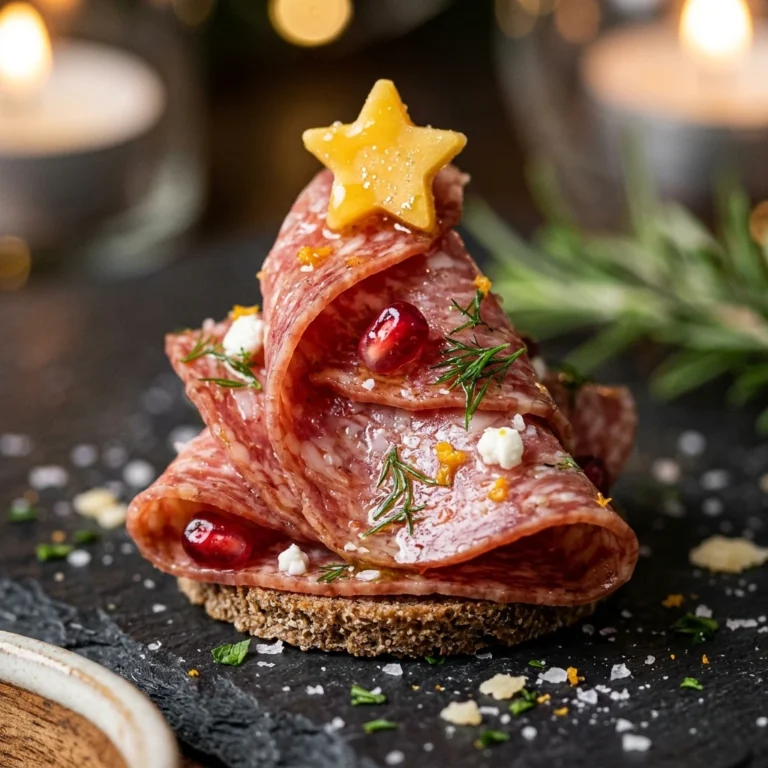 Festive Christmas Tree Salami Appetizers