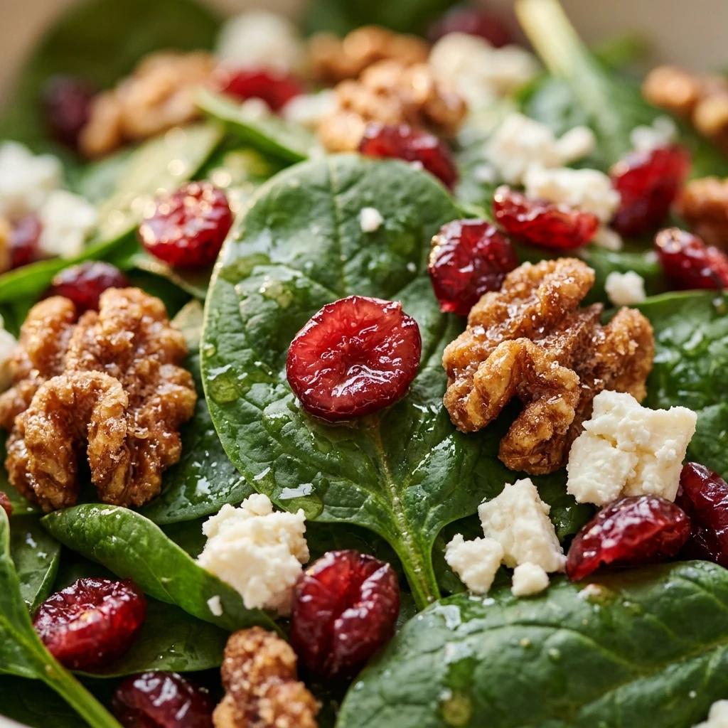Festive Spinach Cranberry Salad