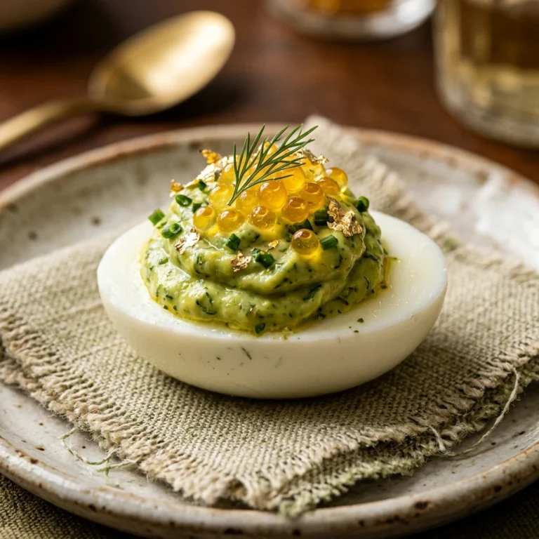 Green and Gold Deviled Eggs