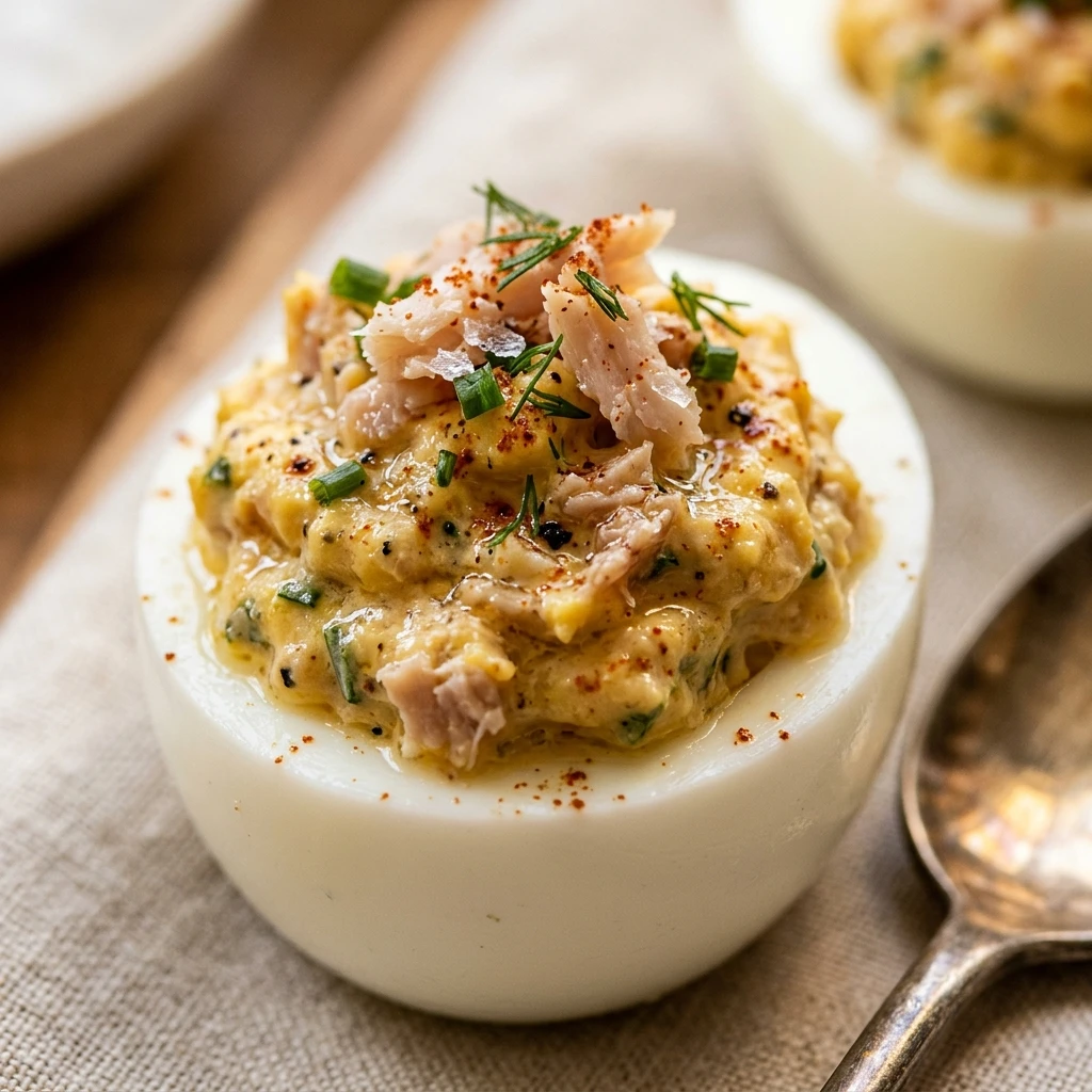 Leftover Turkey Deviled Eggs