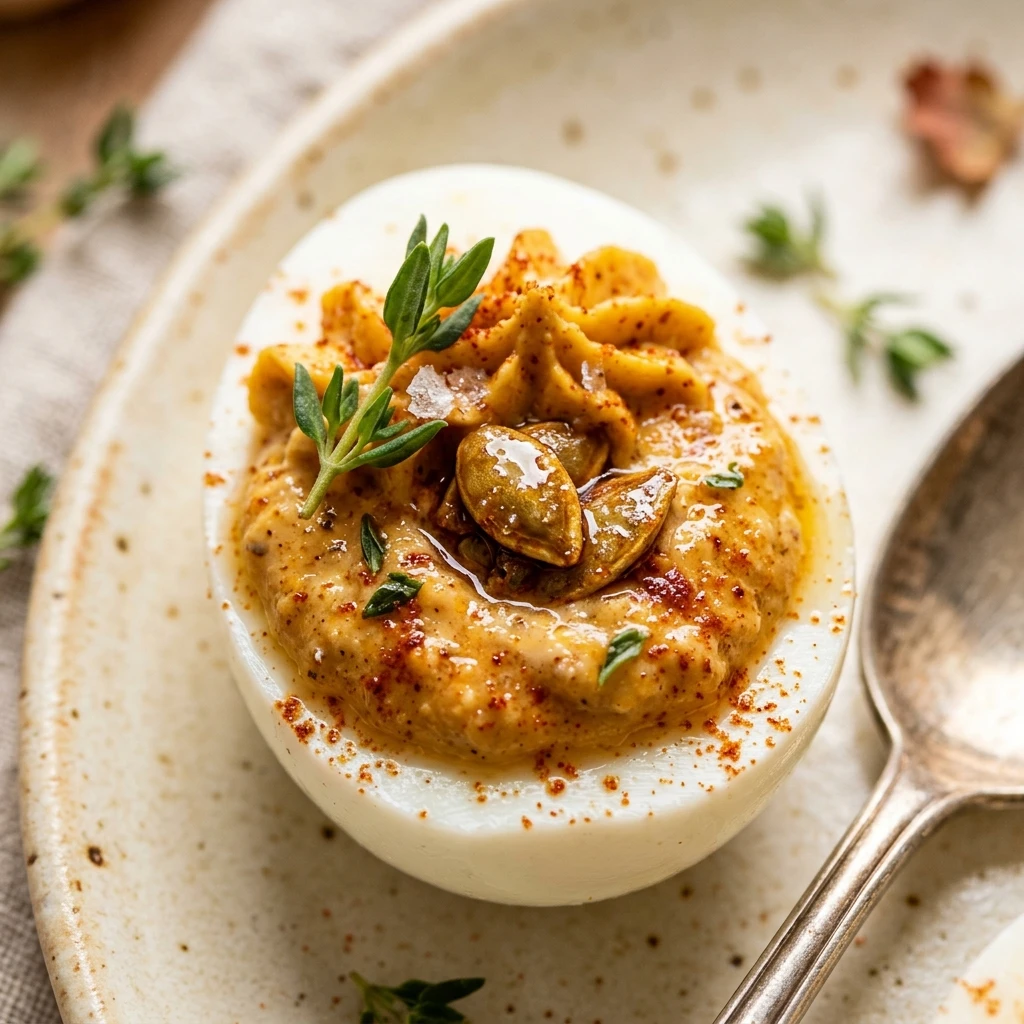 Pumpkin Deviled Eggs For Thanksgiving