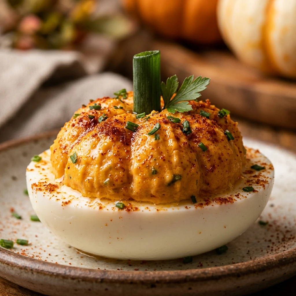 Pumpkin Deviled Eggs
